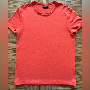 Zara Men’s Vibrant Orange Short Sleeve Lightweight Sweater Size M